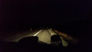 Icelandic roads at night